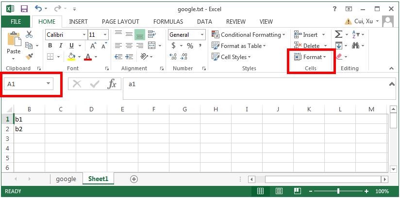 unhide first column in Excel
