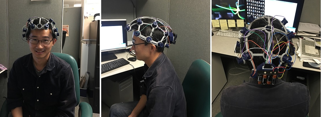 Wearing OpenBCI Biosensing Headset Wearing OpenBCI Biosensing Headset